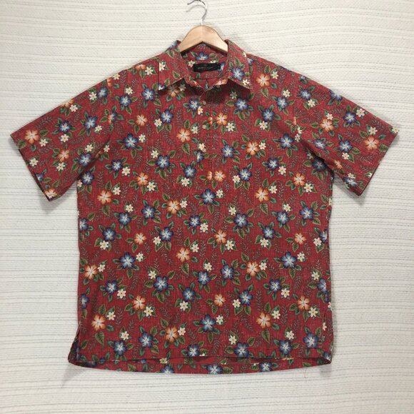 Bugatchi Polo Shirt‎ Men's Size Large Hawaiian Colorful Print - Picture 2 of 6
